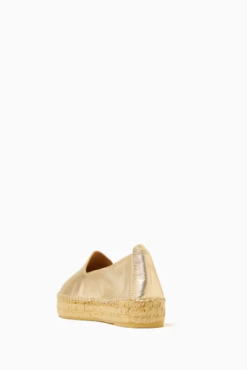 Double Sole Espadrilles in Laminated Leather