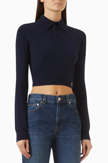 Crop Polo Top in Cashmere