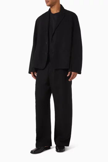 Minard Curved-leg Pants in Cotton Blend