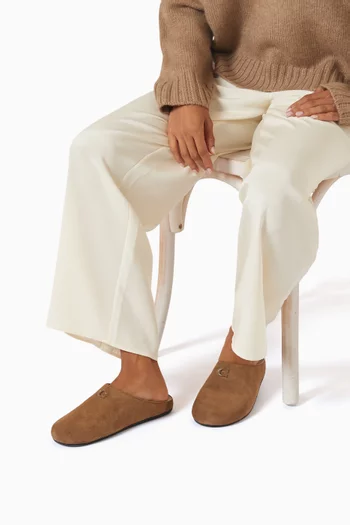Sculpted C Soft Mules in Suede