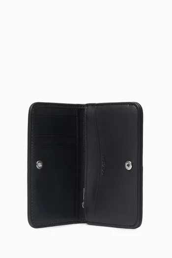 Essential Embellished Slim Card Case in Denim