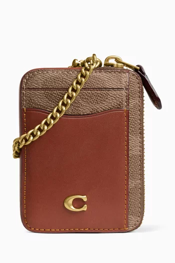Essential Chain Card Case in Signature UpcraftedLeather