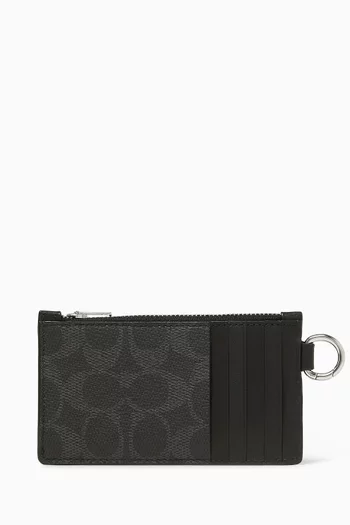 Zip Card Case in Signature Canvas