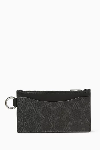 Zip Card Case in Signature Canvas