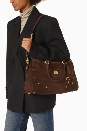 Rhyder Satchel Bag 38 in Suede & Leather
