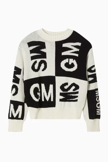سترة بشعار الماركة ونقشة جاكار قماش منسوج