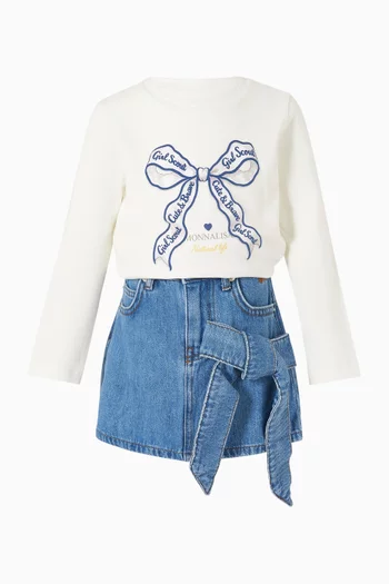تنورة بعقدة دينم
