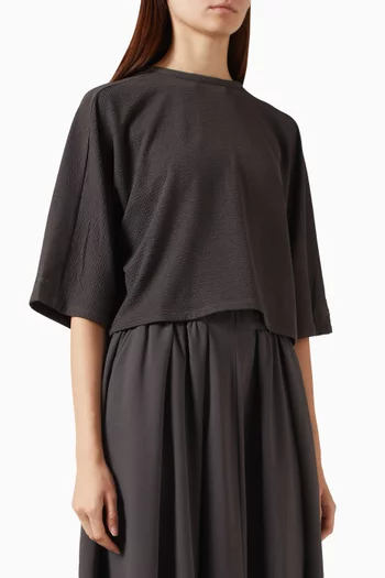 Logo Top in Crinkle Double-knit