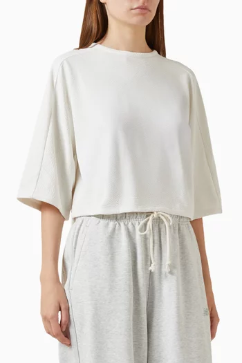 Logo Top in Crinkle Double-knit