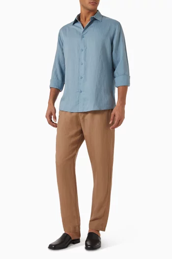 Air Buttoned Shirt in Linen-blend