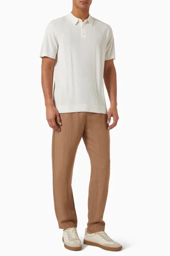 Ribbed Polo T-shirt in Silk-knit