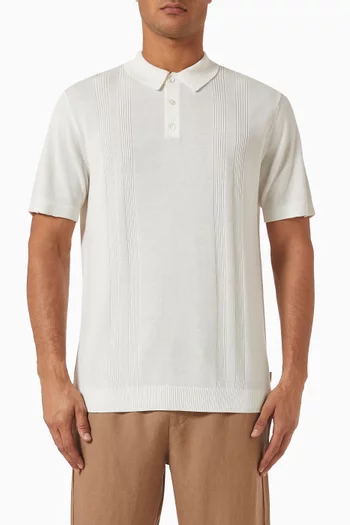 Ribbed Polo T-shirt in Silk-knit