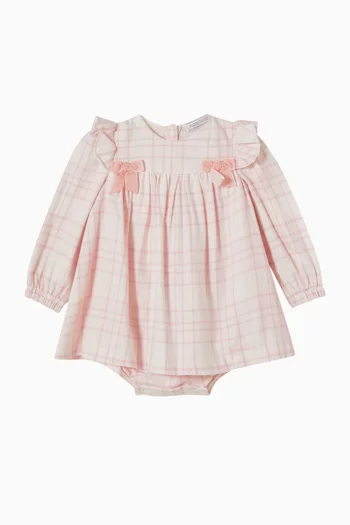 Velvet Bow Check Dress