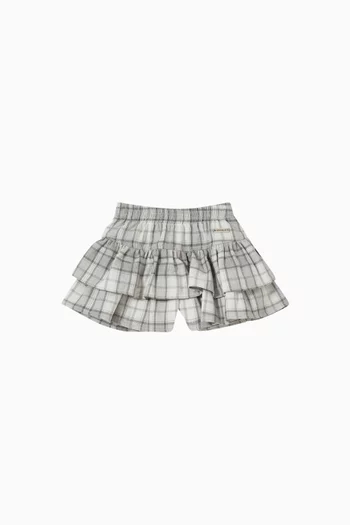 Plaid Tiered Ruffle Skirt