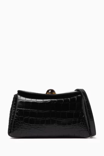 Mini Carrousel Bag in Croc-embossed Leather
