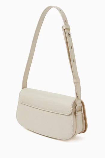 SMALL SHOULDER PARIS PARIS BAG IN LIZARD EMBOSSED LEATHER WITH FLAP CLOSURE SILVER HARDWARE AND ADJUSTABLE STRAP:Cream:One Size|219987357