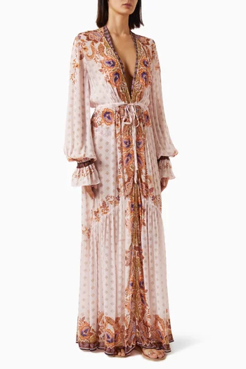 Clementine Scarf-print Beach Cover-up