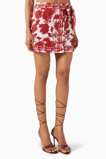 Lorelei Scarf-print Mini Wrap Skirt