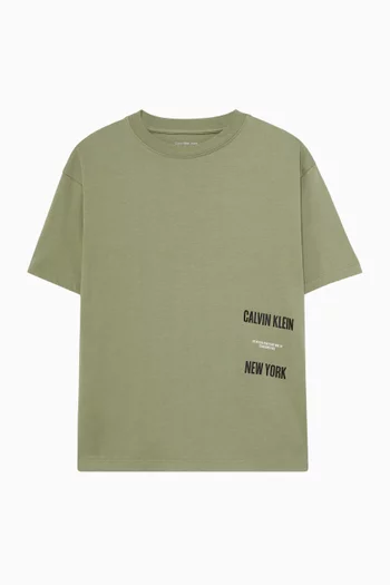 Placement-print T-shirt in Cotton