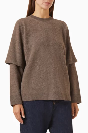 Troy Knit Double-sleeve T-shirt in Cashmere & Wool