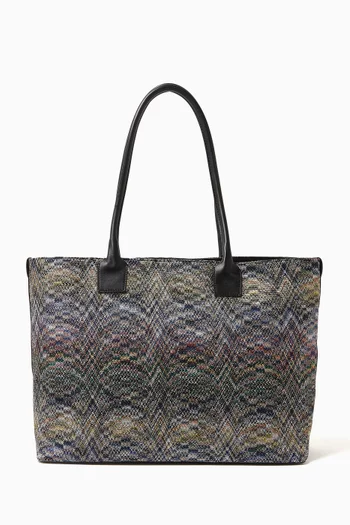 Large Stereo Flame Tote Bag in Lamé