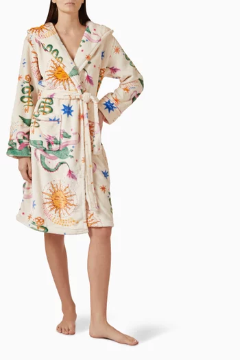 Hooded Robe in Fleece