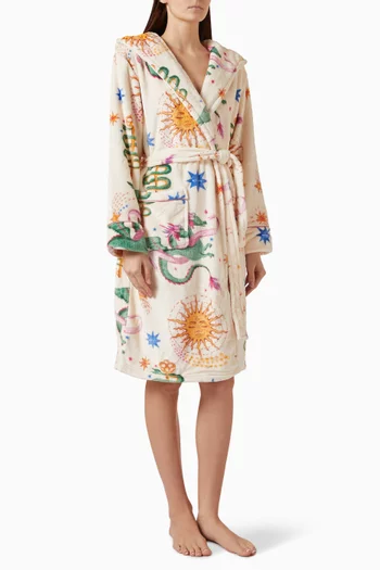 Hooded Robe in Fleece