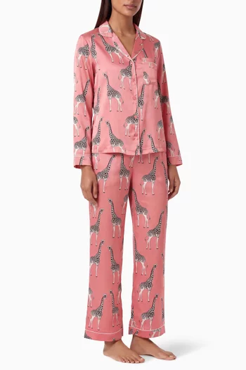 Giraffe Print Long Pyjama Set