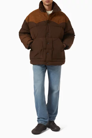 Down Jacket in Nylon & Cotton Canvas