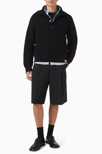 سترة بأزرار صوف مارينو