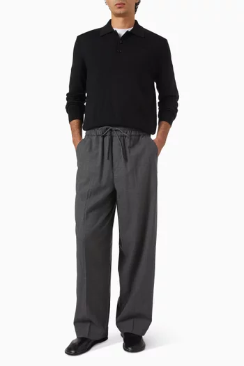 Elastic-waist Pants in Wool