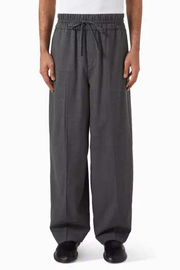 Elastic-waist Pants in Wool