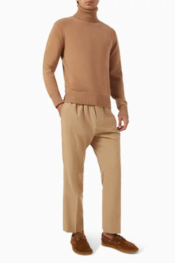Elastic-waist Pants in Virgin Wool