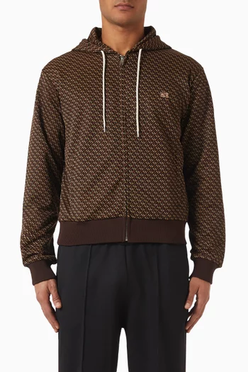 Hooded Jacquard Track Jacket