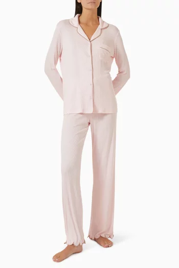 Scallop Edge Ribbed PJ Set