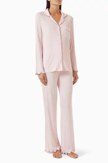 Scallop Edge Ribbed PJ Set