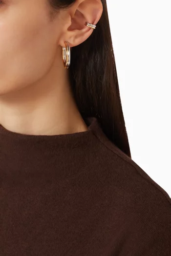 Two Tone Thread Mini Hoop Earrings