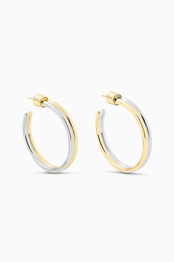 Two Tone Thread Mini Hoop Earrings