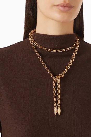 KDH Wrap Necklace in 10kt Gold-plated Metal