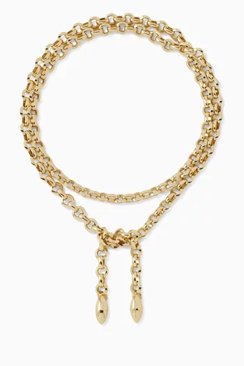 KDH Wrap Necklace in 10kt Gold-plated Metal