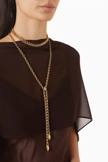 KDH Wrap Necklace in 14kt Gold-plated Brass