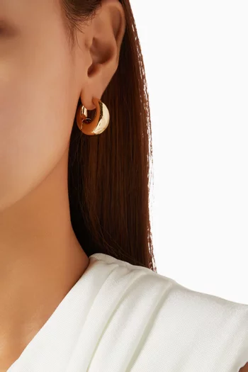 Puffy Hinged Huggie Earrings in 14kt Gold