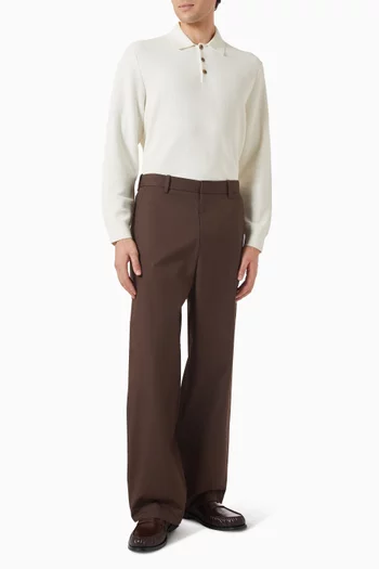 Wide-leg Chino Pants in Cotton