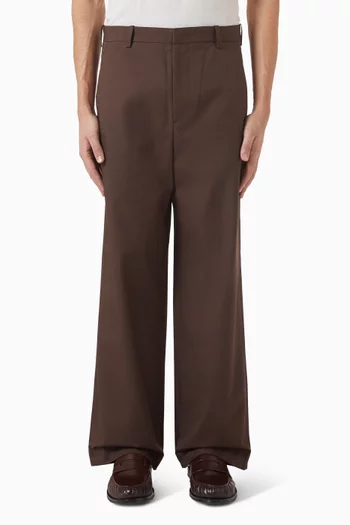 Wide-leg Chino Pants in Cotton