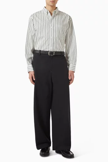 Pleated Wide-leg Pants in Cotton