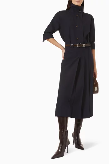 Jaelle High-collar Shirt in Wool Canvas