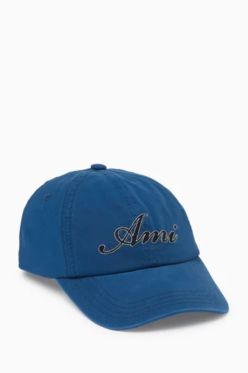 Ami Embroidered Cap in Cotton