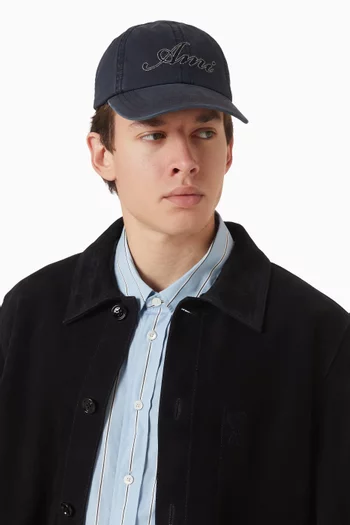 Ami Embroidered Cap in Cotton