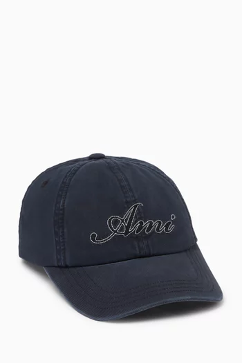 Ami Embroidered Cap in Cotton