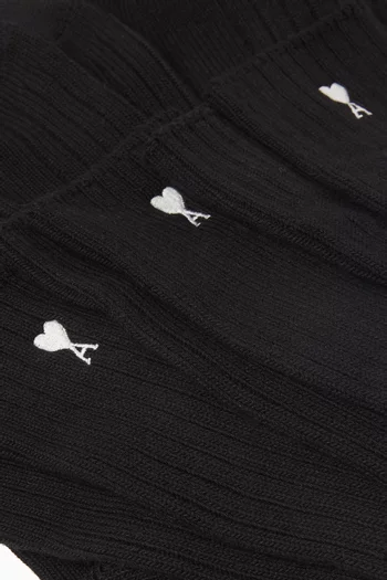 Quota Embroidered Socks, Set of 3